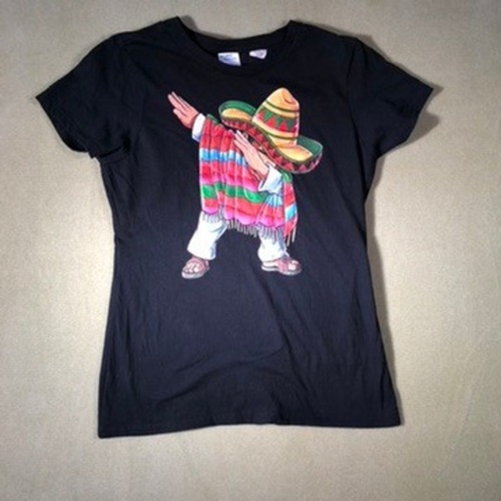 Small Dabbing Mexican Sombrero Tee Graphic T-Shirt Ladies